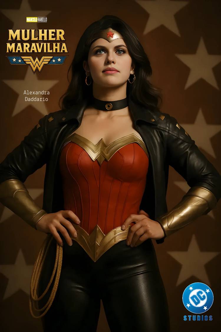 Alexandra Daddario empolga fãs ao surgir em arte como nova Mulher-Maravilha do DCU - Imagem do artigo original