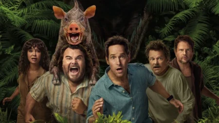 Anaconda chegou ao HBO Max e transforma nostalgia de meia-idade em aventura caótica na selva "Paul Rudd e Jack Black em cena de Anaconda, comédia de aventura disponível no Max Brasil