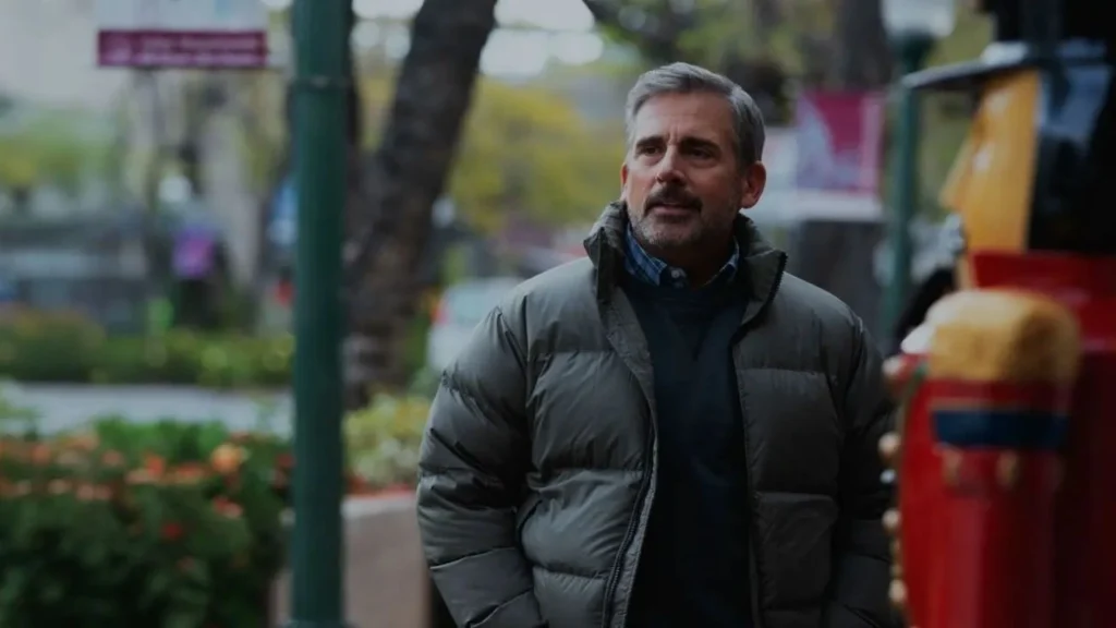 Steve Carell em um campus universitário em Rooster