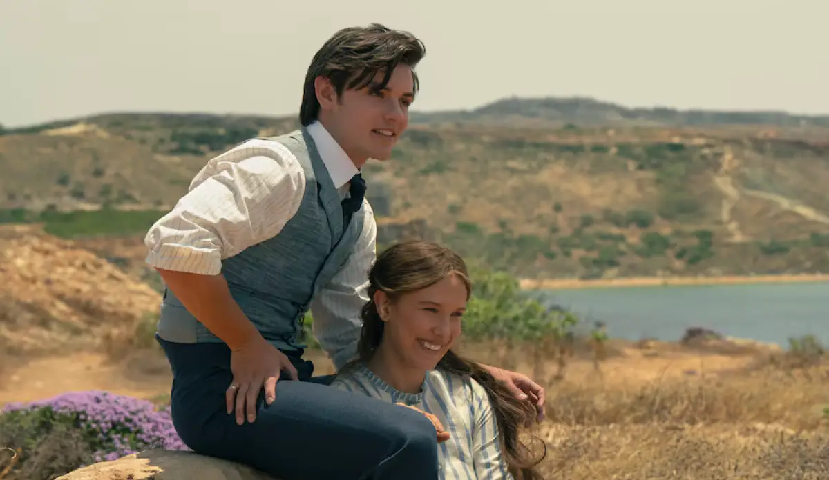 Enola Holmes e Lord Tewkesbury em cena final de Enola Holmes 3 Netflix