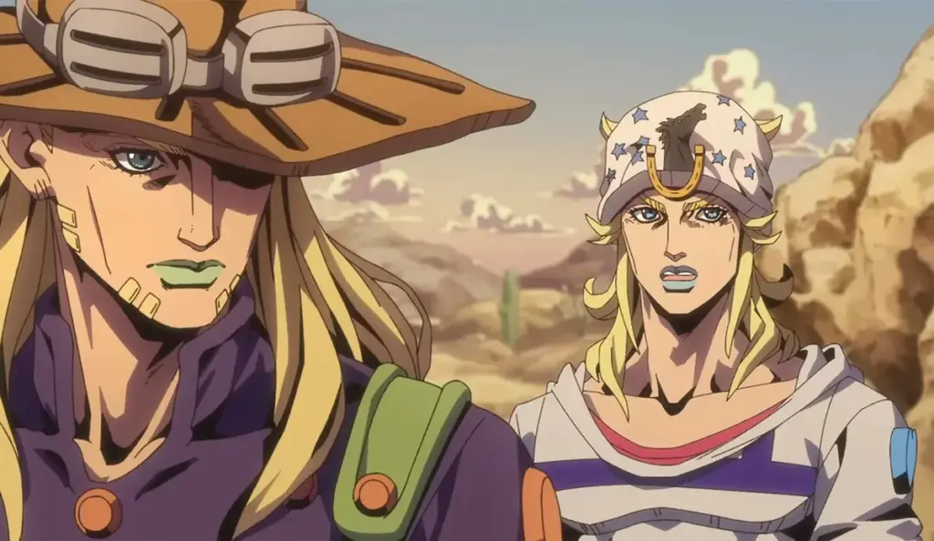 Johnny Joestar e Gyro Zeppeli em Steel Ball Run 2nd STAGE na Netflix