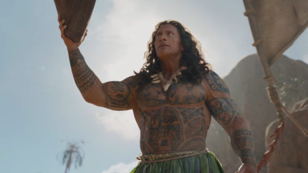 Dwayne Johnson como Maui em Moana live-action da Disney com visual detalhado